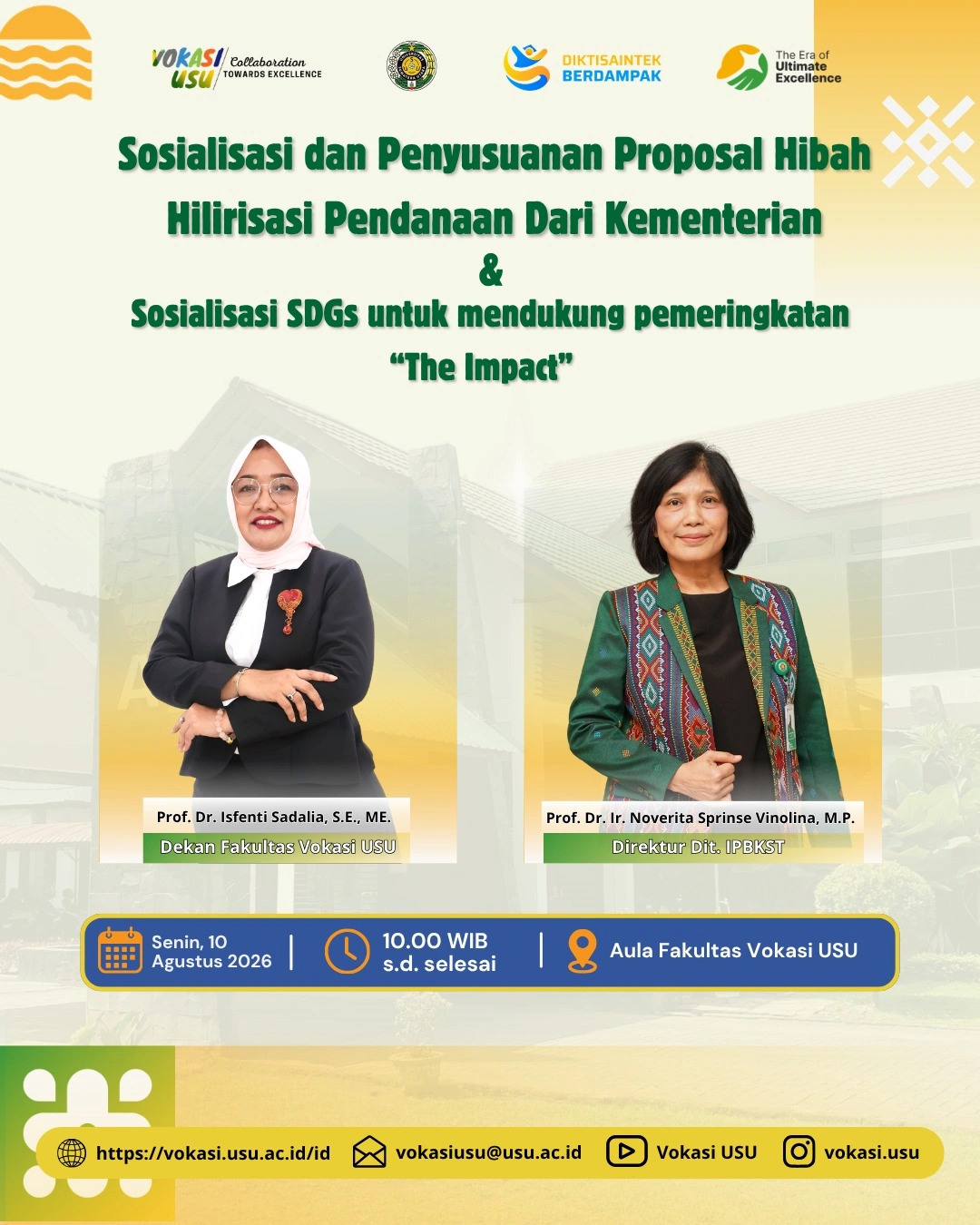 Sosialisasi dan Penyusunan Proposal Hibah, Hilirisasi Pendanaan Kementerian, serta Sosialisasi SDGs untuk Mendukung Pemeringkatan THE Impact